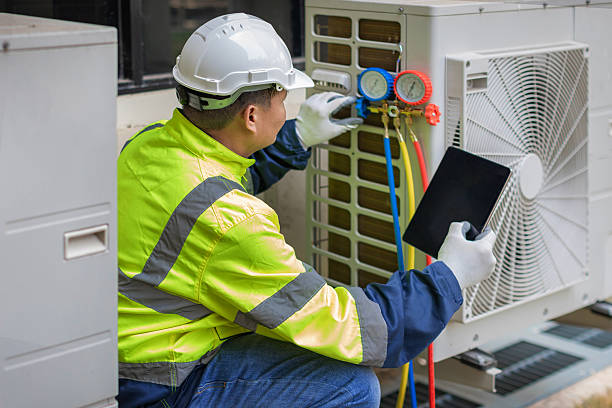 Professional Air Duct Cleaning technician working in Burlington, OH